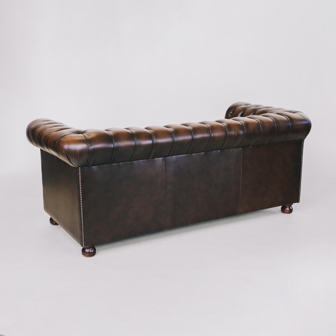 "Austin" Chesterfield Sofa 3 Sitzer, Original Sofa in Birch Antique Brown - Sofort Lieferbar