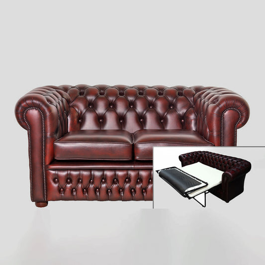 "London Classic" Chesterfield Schlafsofa 2-Sitzer - Matratze: 95cm