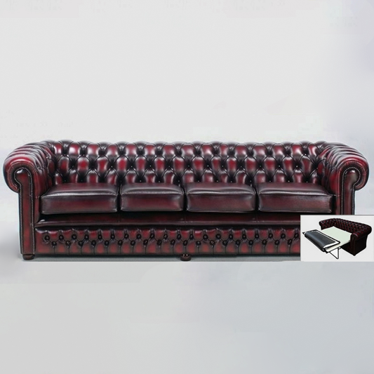 "London Classic" Chesterfield Schlafsofa 4-Sitzer - Matratze: 155cm