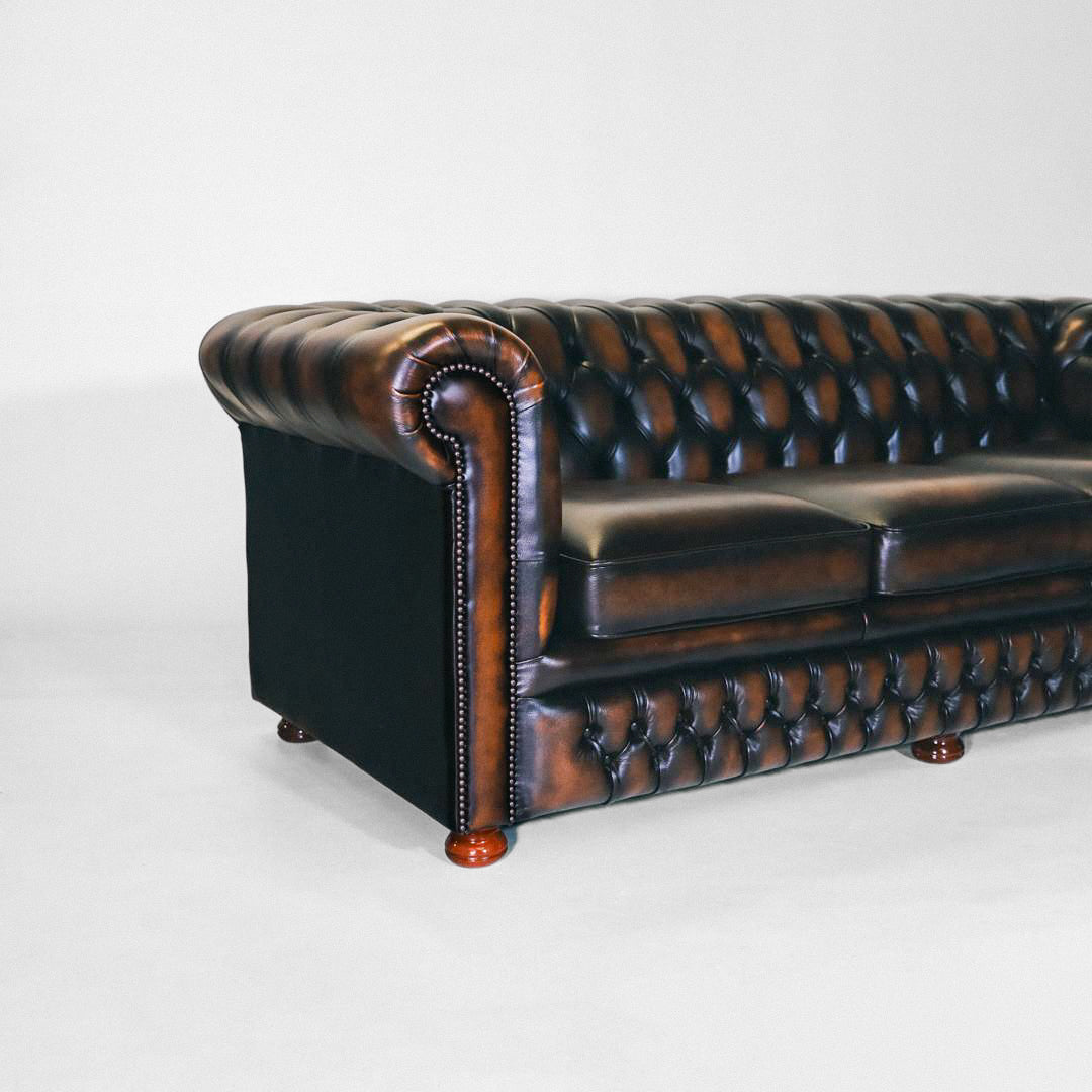 "Austin" Chesterfield Sofa 3-Sitzer in Birch Antique Brown - Sofort Lieferbar