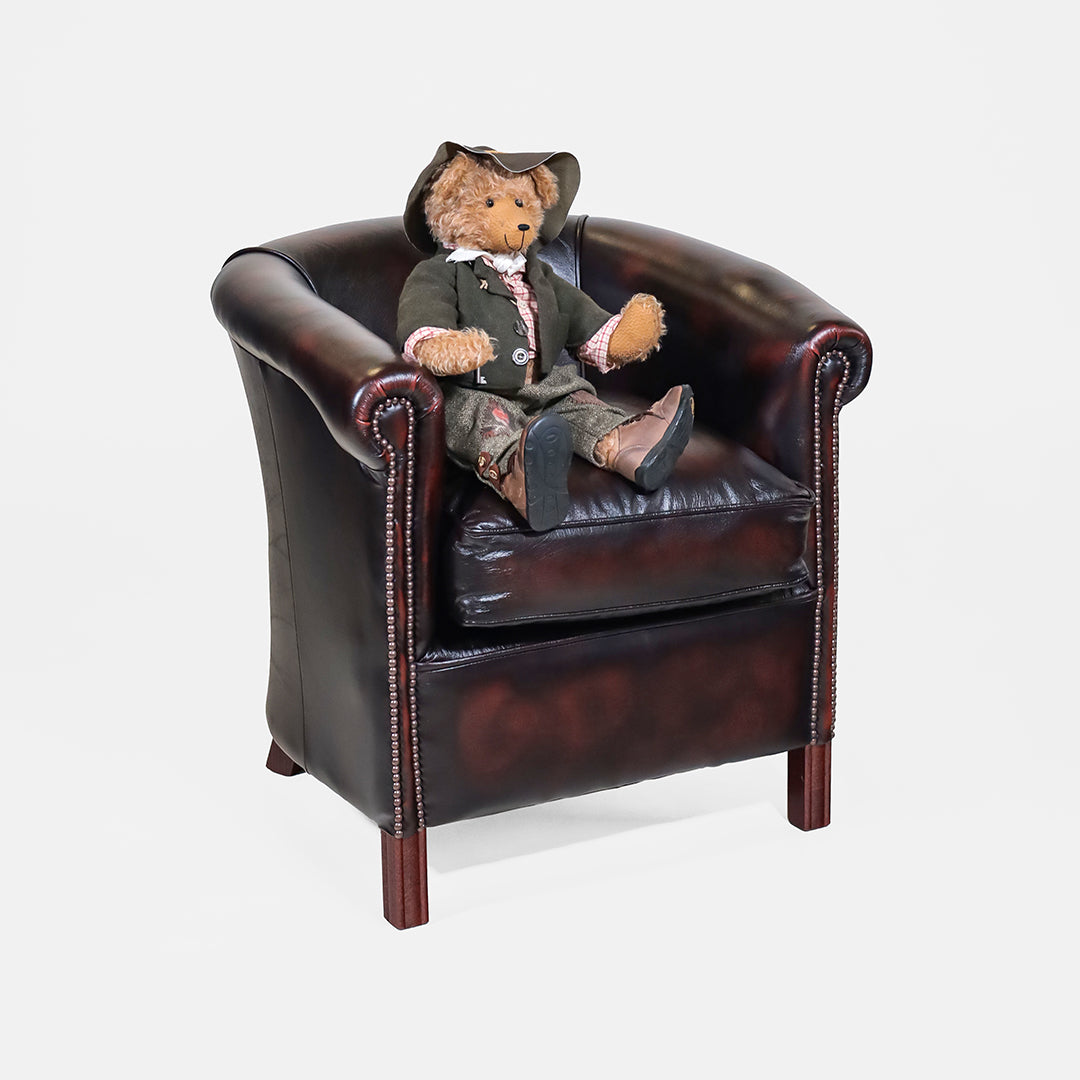 Chesterfield Clubsessel "Diana" Plain – Ledersessel Birch Antique Rust - Sofort lieferbar!