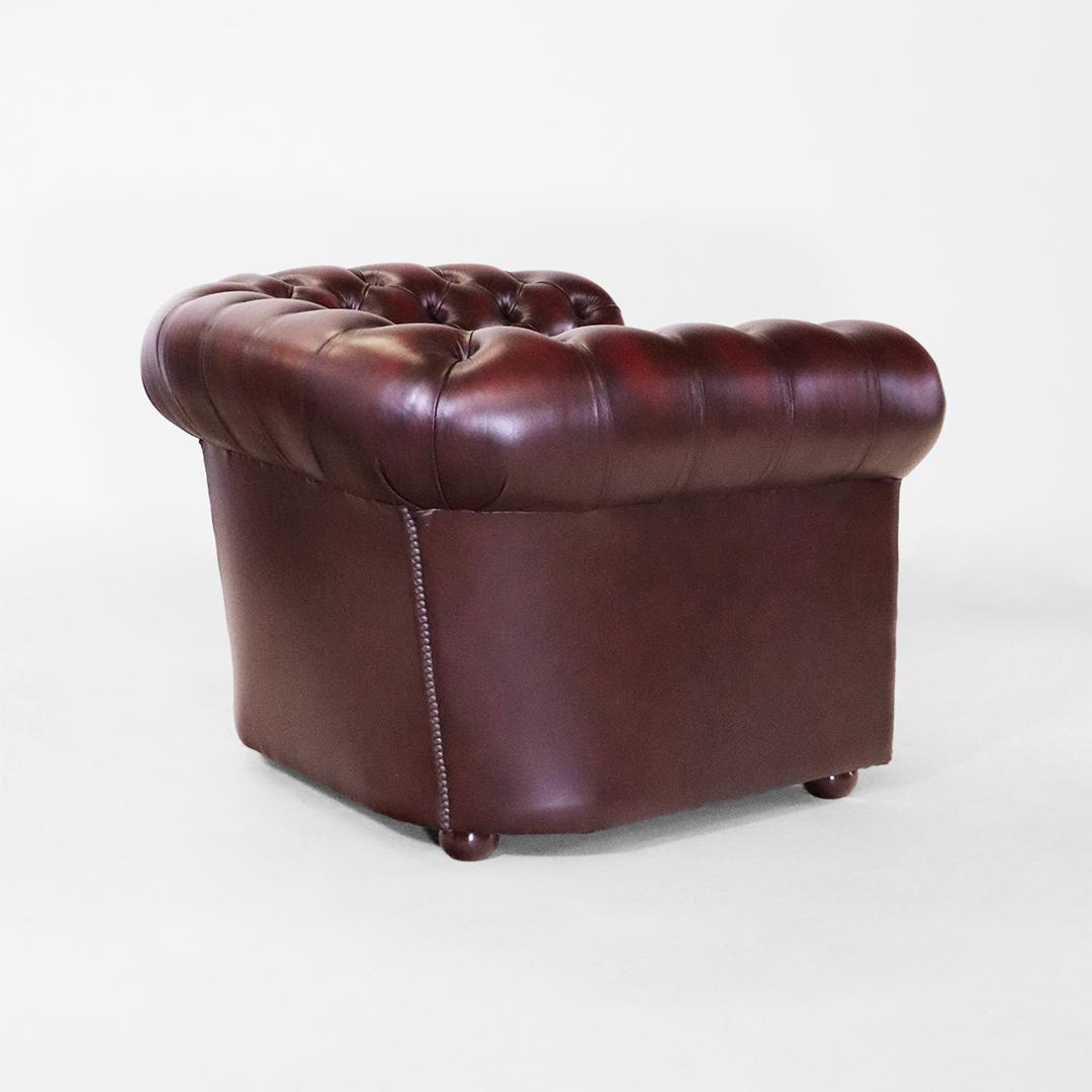 "London Classic" Chesterfield Sessel in Birch Antique Red - Sofort Lieferbar