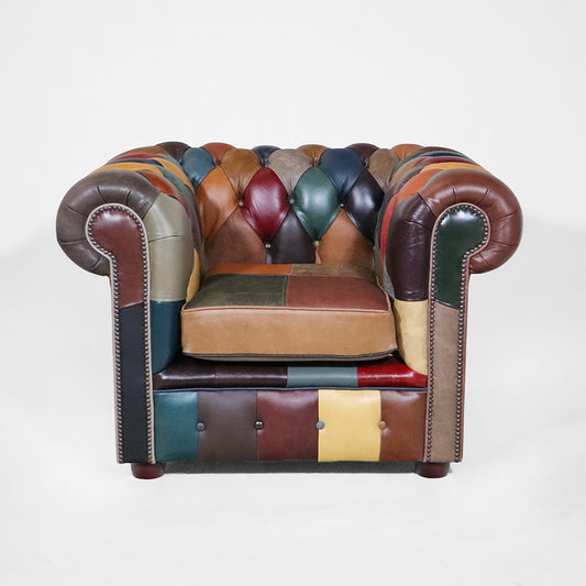 "London Fun" Chesterfield Sessel im Patchwork Design - Sofort Lieferbar