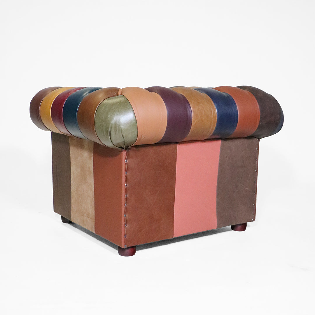 "London Fun" Chesterfield Sessel im Patchwork Design - Sofort Lieferbar