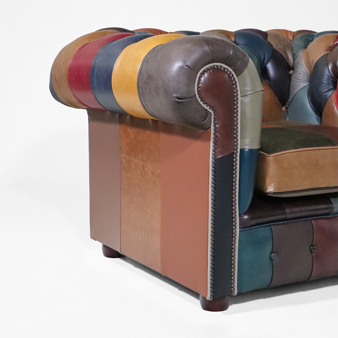 "London Fun" Chesterfield Sessel im Patchwork Design - Sofort Lieferbar