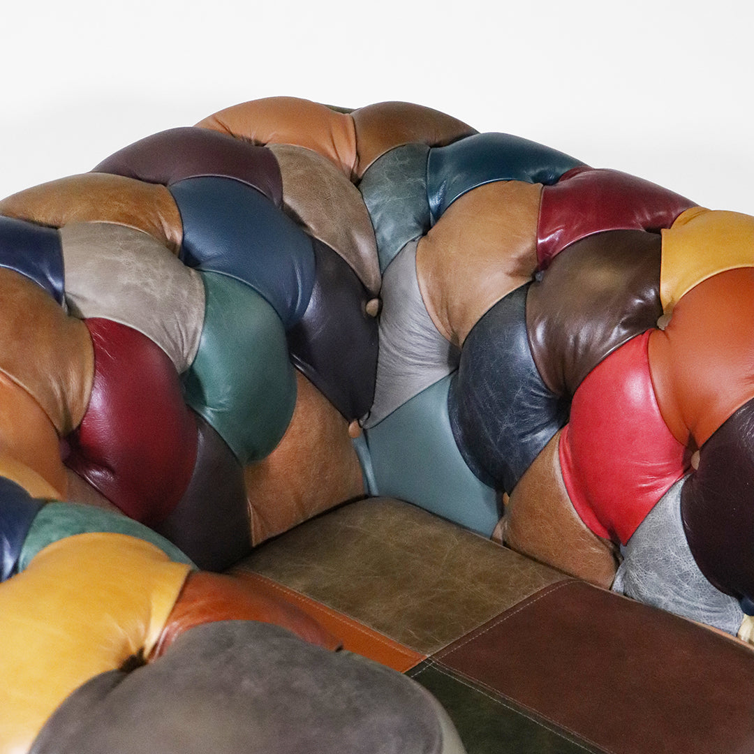 "London Fun" Chesterfield Sessel im Patchwork Design - Sofort Lieferbar