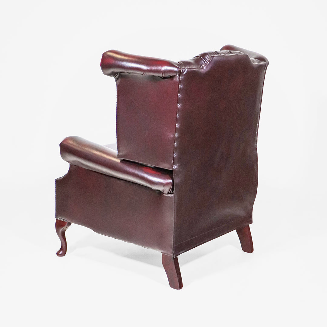 Chesterfield Relaxsessel Scroll Wing elektrisch Antique Red Fernsehsessel - Sofort Lieferbar