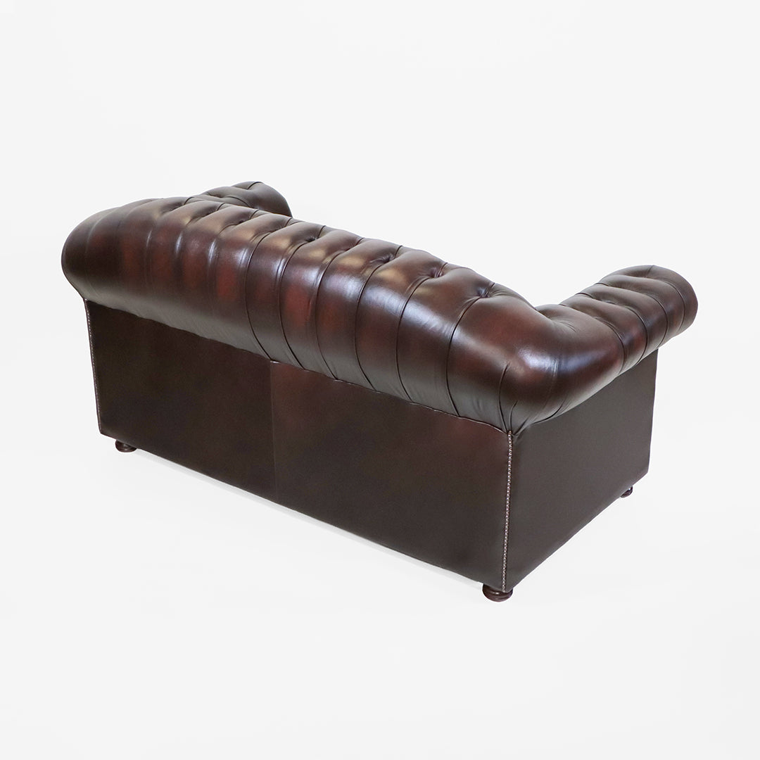 Braunes Chesterfield Ledersofa "Worcester" – 2,5-Sitzer - Sofort lieferbar
