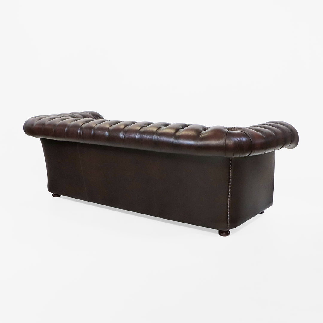 Braunes Chesterfield Ledersofa "Dexter“ – 3-Sitzer - Sofort lieferbar