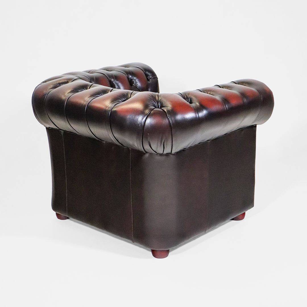 Chesterfield Sessel "London Classic" Dunkelrot – Original englischer Ledersessel - Sofort Lieferbar