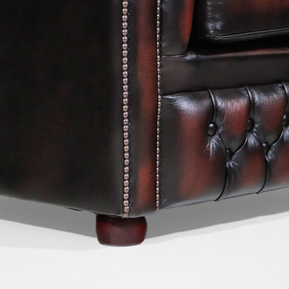 Chesterfield Sessel "London Classic" Dunkelrot – Original englischer Ledersessel - Sofort Lieferbar