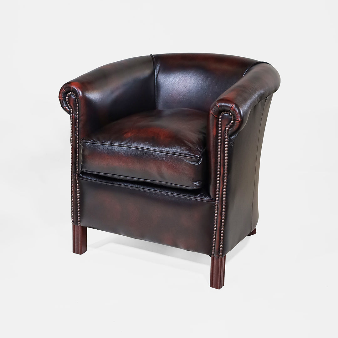 Chesterfield Clubsessel "Diana" Plain – Ledersessel Birch Antique Rust - Sofort lieferbar!