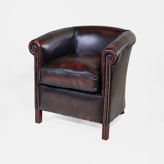 Chesterfield Clubsessel "Diana" Plain – Ledersessel Birch Antique Rust - Sofort lieferbar!
