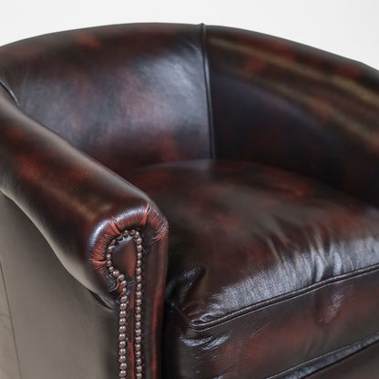 Chesterfield Clubsessel "Diana" Plain – Ledersessel Birch Antique Rust - Sofort lieferbar!