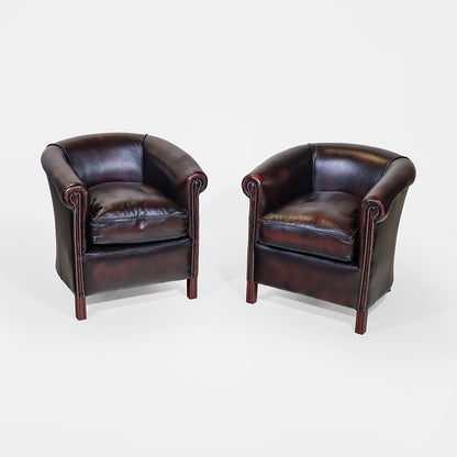 Chesterfield Clubsessel "Diana" Plain – Ledersessel Birch Antique Rust - Sofort lieferbar!