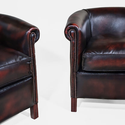 Chesterfield Clubsessel "Diana" Plain – Ledersessel Birch Antique Rust - Sofort lieferbar!