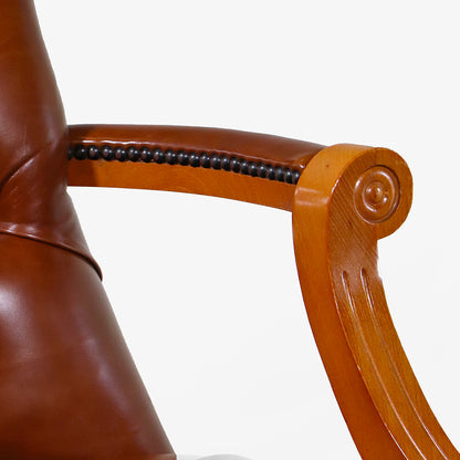"Officer Swivel" Chesterfield Bürostuhl aus Cognac Anilinleder - Sofort Lieferbar