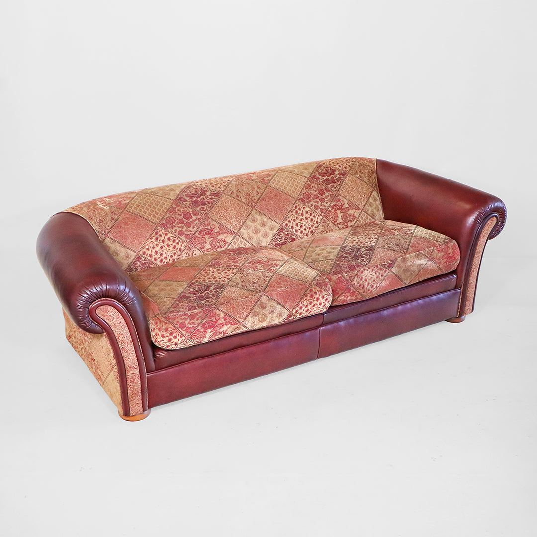 Chesterfield Sofa 3-Sitzer – Vintage Sofa aus Stoff und Leder - Sofort lieferbar!