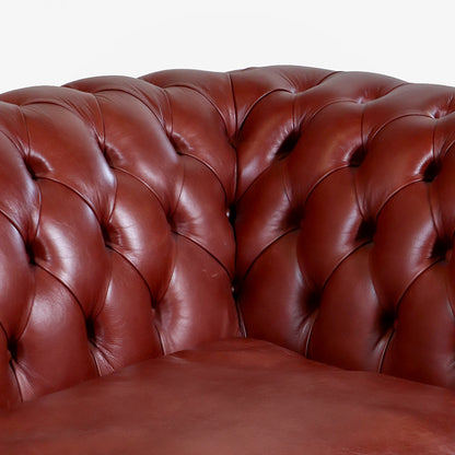 Chesterfield Sofa  "Fort William" 3 Sitzer – Rotes Ledersofa - Sofort Lieferbar