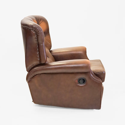 Chesterfield Relaxsessel braunes Leder Vintage mit Liegefunktion - Sofort Lieferbar