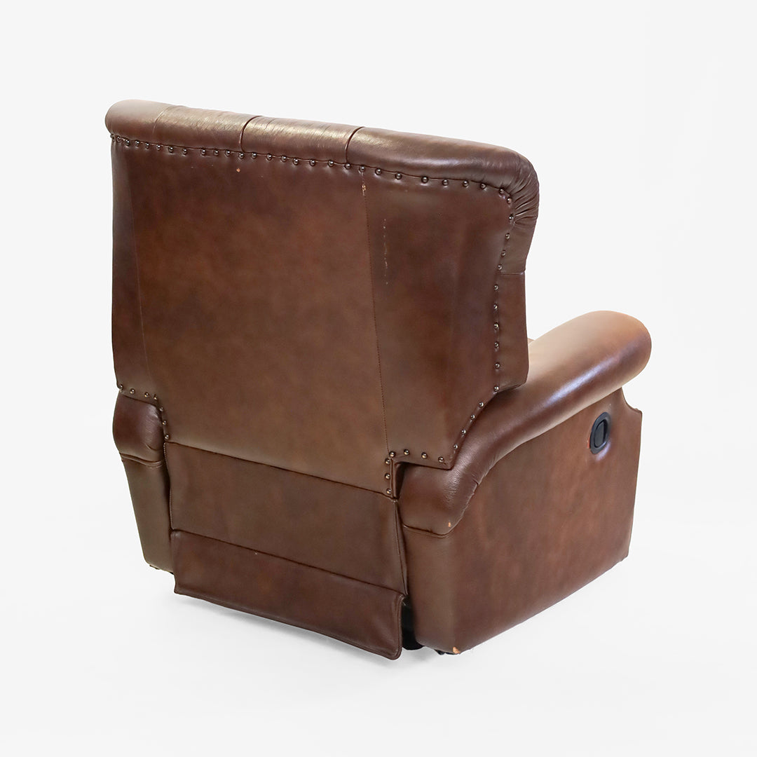 Chesterfield Relaxsessel braunes Leder Vintage mit Liegefunktion - Sofort Lieferbar