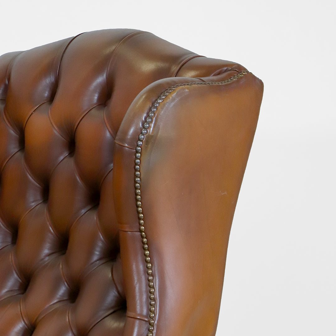 Chesterfield Ohrensessel Leder Vintage klassischer englischer Sessel - Sofort Lieferbar