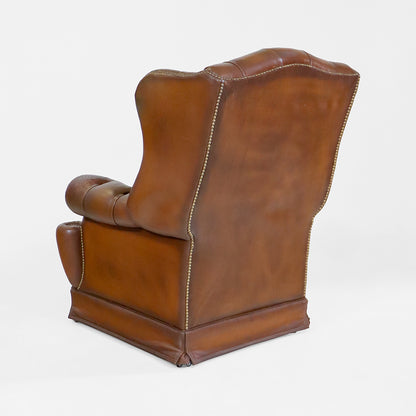 Chesterfield Ohrensessel Leder Vintage klassischer englischer Sessel - Sofort Lieferbar