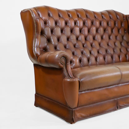 Chesterfield 3 Sitzer Sofa Vintage aus Leder mit hoher Rückenlehne - Sofort Lieferbar