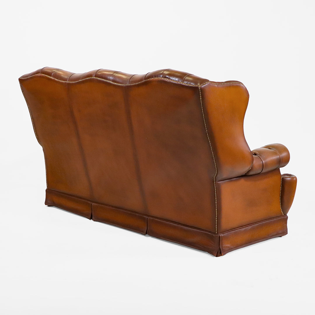 Chesterfield 3 Sitzer Sofa Vintage aus Leder mit hoher Rückenlehne - Sofort Lieferbar