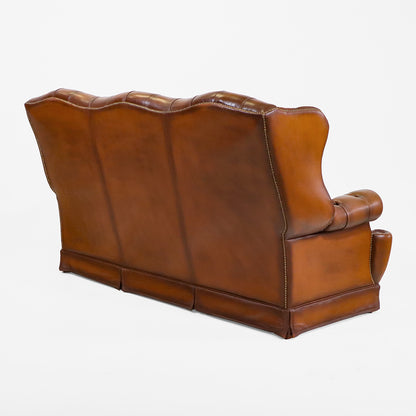 Chesterfield 3 Sitzer Sofa Vintage aus Leder mit hoher Rückenlehne - Sofort Lieferbar