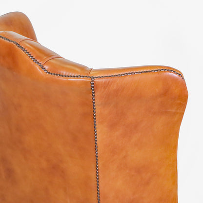 Chesterfield Ohrensessel "Grand Queen Anne" Cognac klassischer Ledersessel - Sofort Lieferbar
