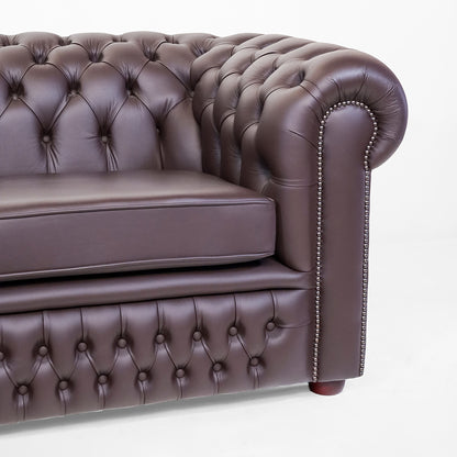 "William" Chesterfield Sofa 3-Sitzer in Birch Mocha - Sofort lieferbar