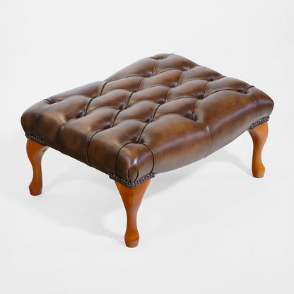 Chesterfield Fußhocker „Rectangle“ in Birch Antique Gold