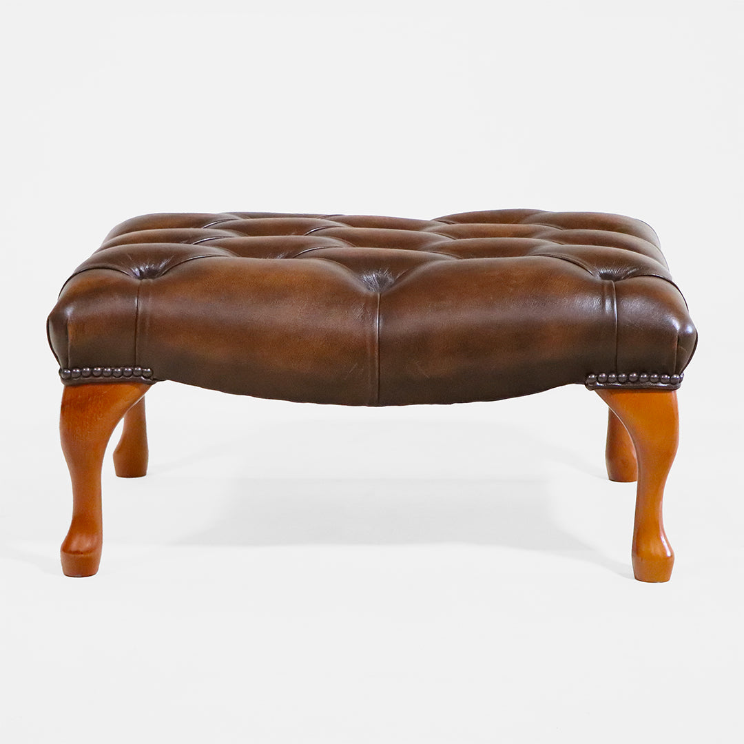 Chesterfield Fußhocker „Rectangle“ in Birch Antique Gold