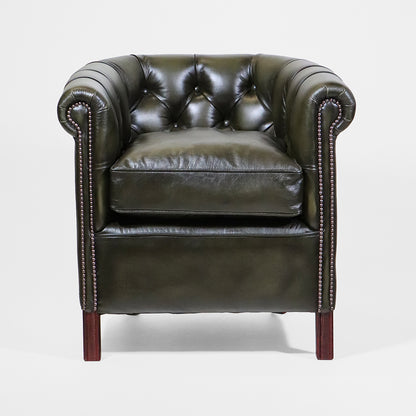 Chesterfield Sessel "Diana" – Englischer Clubsessel in Olive Grün - Sofort lieferbar!