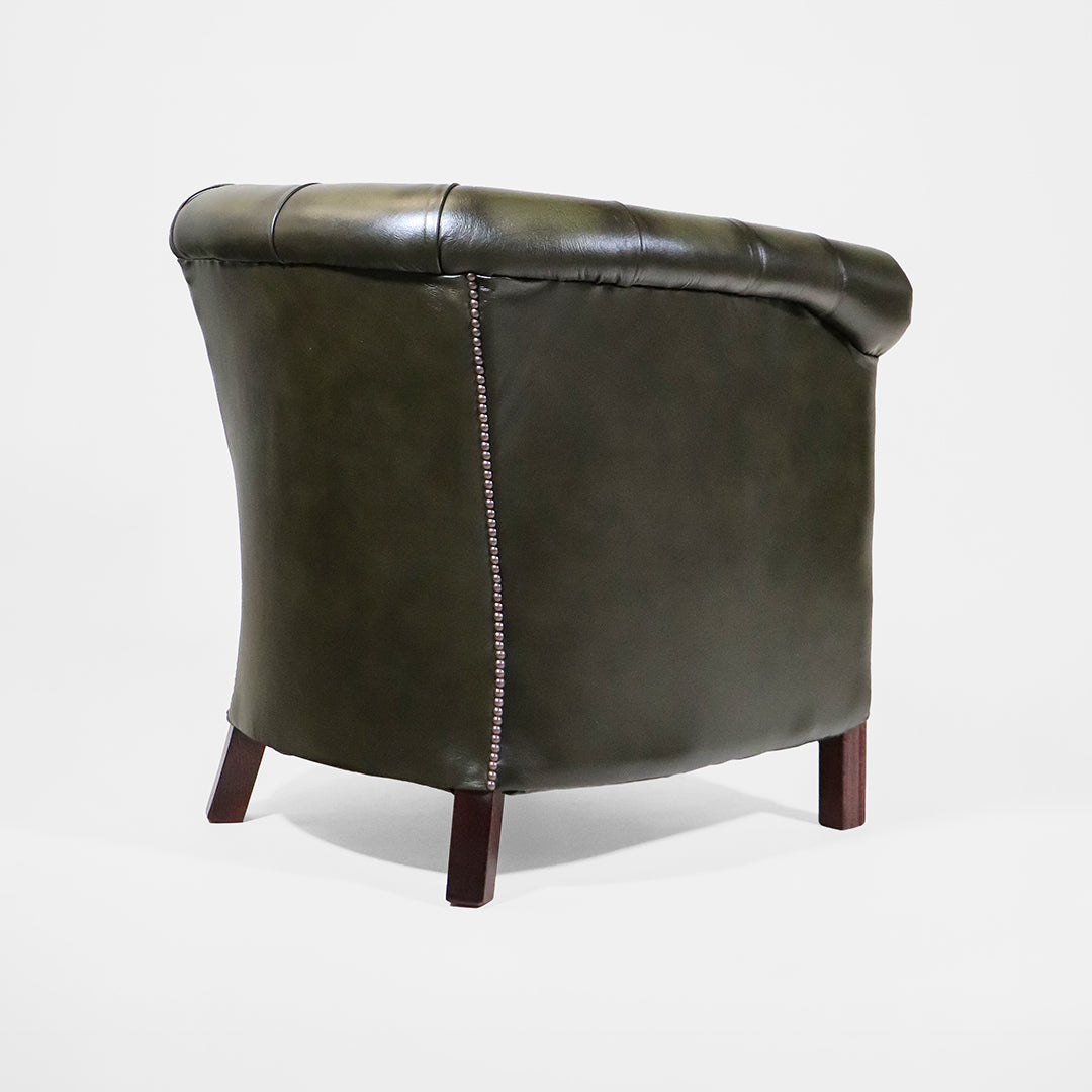 Chesterfield Sessel "Diana" – Englischer Clubsessel in Olive Grün - Sofort lieferbar!