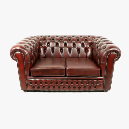 "London Classic" Chesterfield Sofa 2-Sitzer in Birch Antique Red - Sofort lieferbar