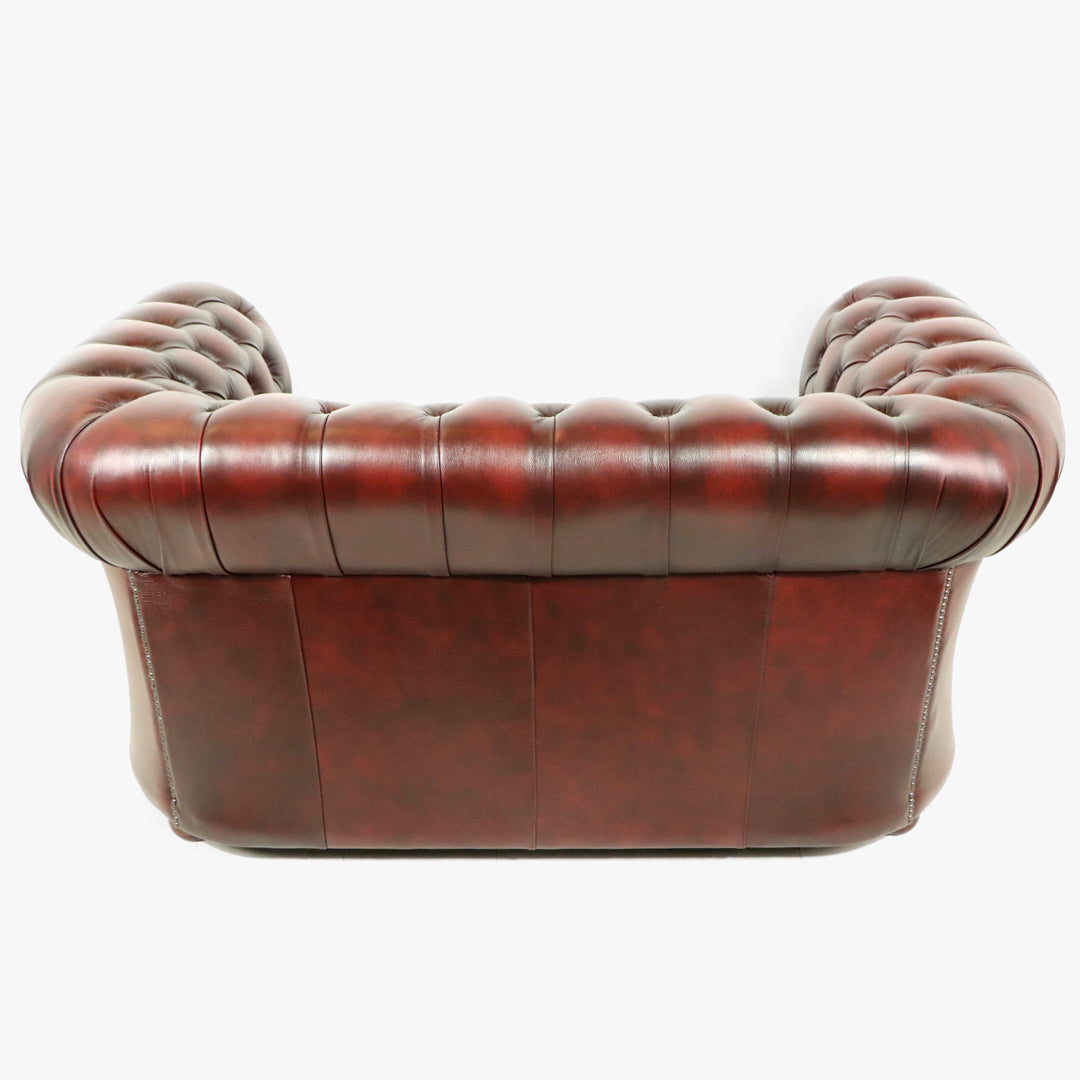 "London Classic" Chesterfield Sofa 2-Sitzer in Birch Antique Red - Sofort lieferbar