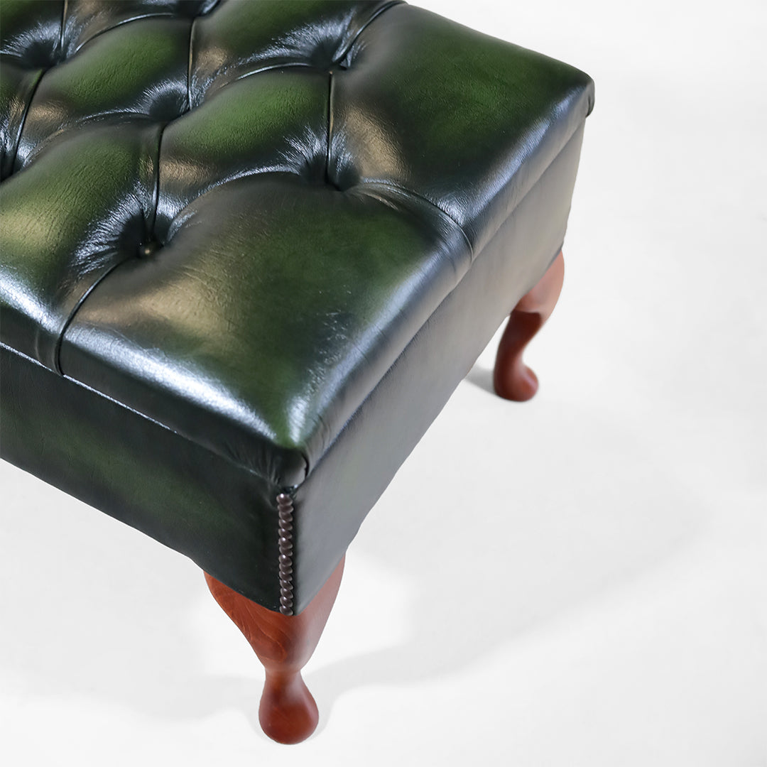 Chesterfield Lederhocker "Rectangle" – Handgefertigte Qualität aus England