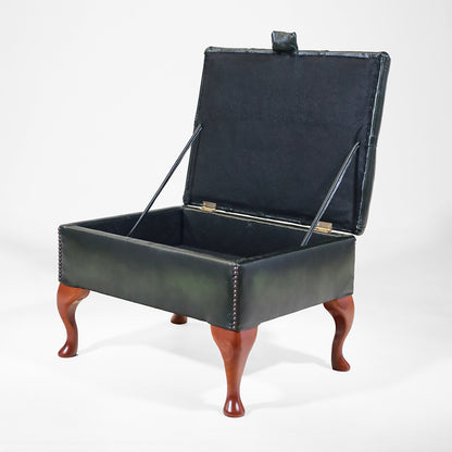 Chesterfield Lederhocker "Rectangle" – Handgefertigte Qualität aus England