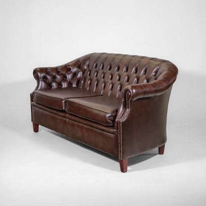 "Lord" Chesterfield 3-Sitzer Sofa in Birch Antique Brown Leder - Sofort lieferbar