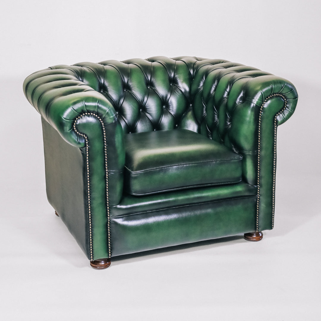 Chesterfield Sessel "Austin" in Birch Antique Green Leder - sofort lieferbar