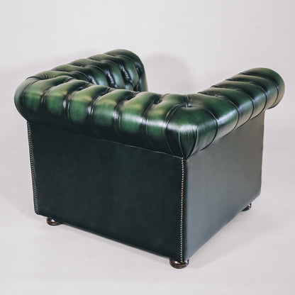 Chesterfield Sessel "Austin" in Birch Antique Green Leder - sofort lieferbar