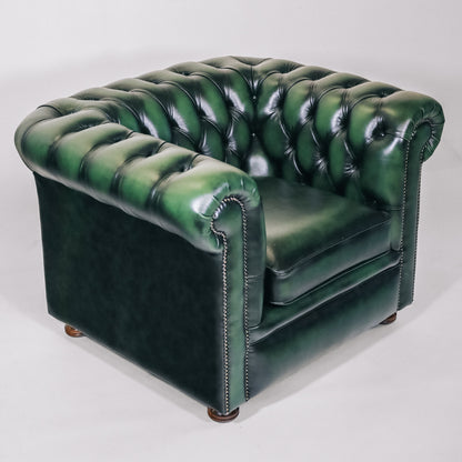 Chesterfield Sessel "Austin" in Birch Antique Green Leder - sofort lieferbar