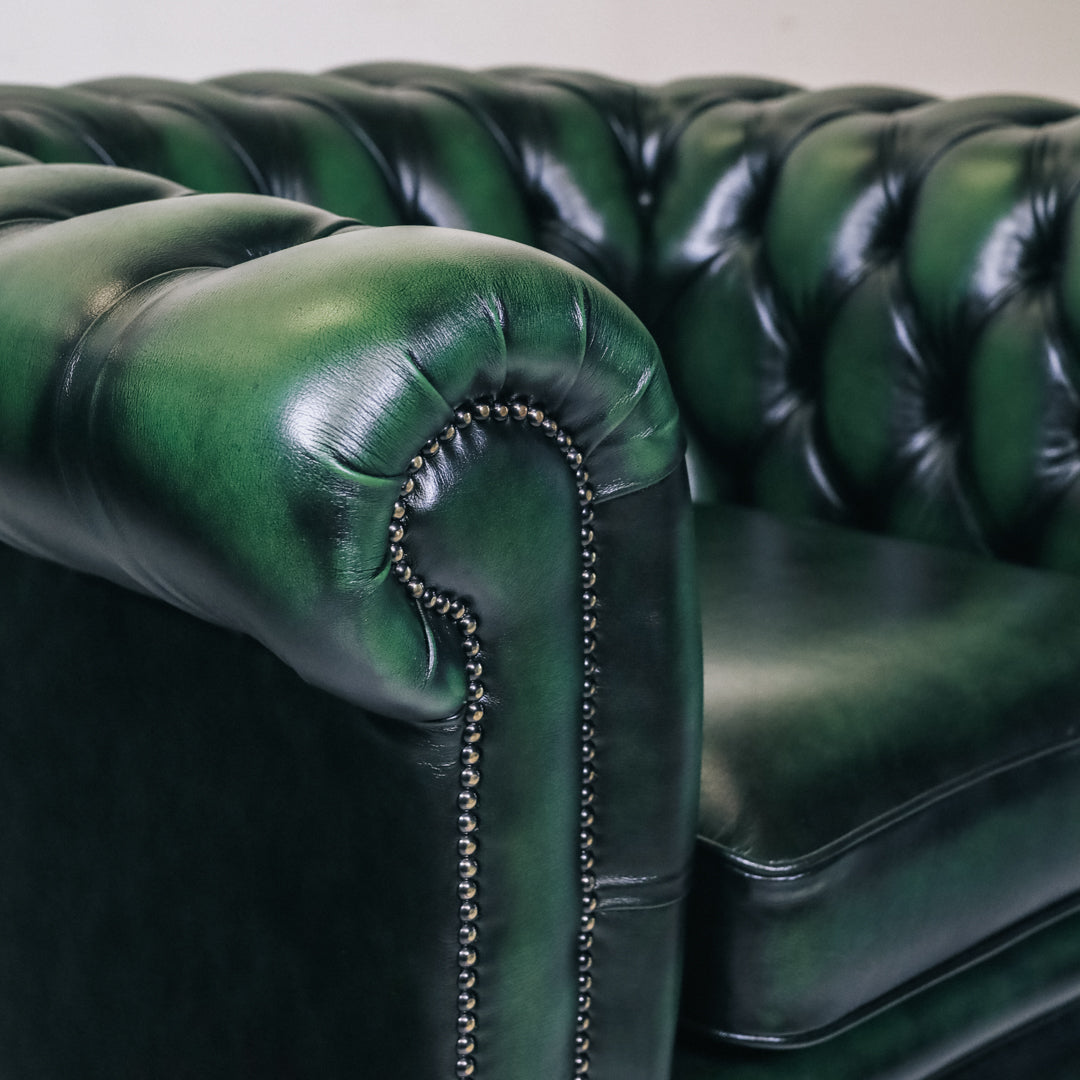 Chesterfield Sessel "Austin" in Birch Antique Green Leder - sofort lieferbar