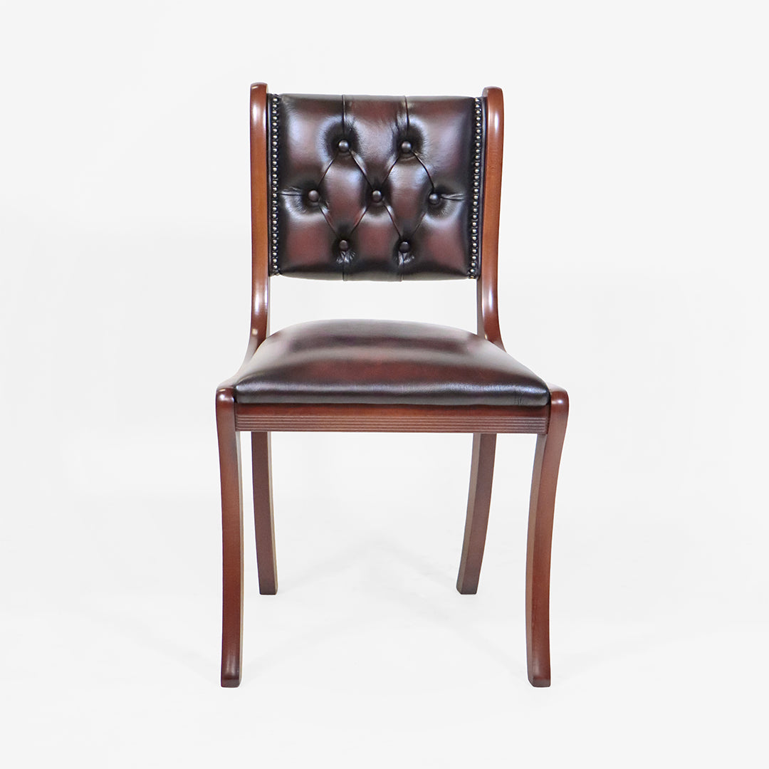 Chesterfield Esszimmerstuhl "Canterbury Diner Chair" aus braunem Leder
