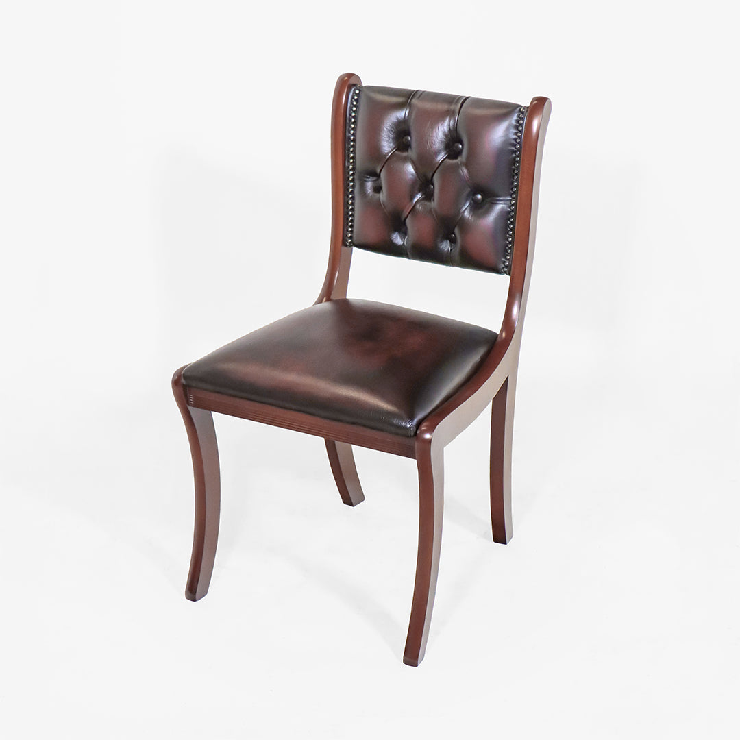 Chesterfield Esszimmerstuhl "Canterbury Diner Chair" aus braunem Leder