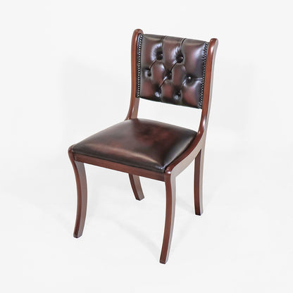 Chesterfield Esszimmerstuhl "Canterbury Diner Chair" aus braunem Leder