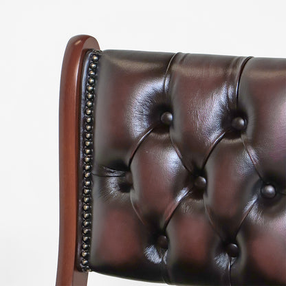 Chesterfield Esszimmerstuhl "Canterbury Diner Chair" aus braunem Leder