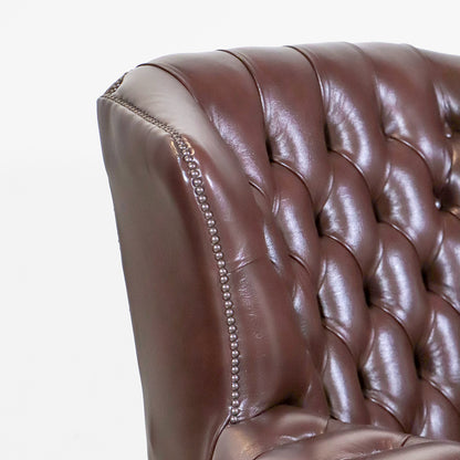 Chesterfield Ohrensessel Braun "Kelso" Birch Antique Ledersessel aus England - Sofort Lieferbar